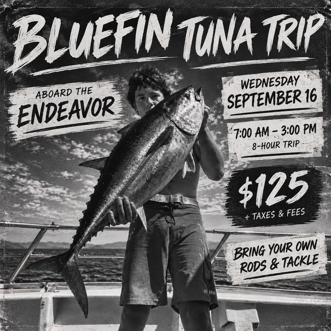 YEAH, THAT’S RIGHT!! Bluefin Tuna in Morro Bay, and the Endeavor is ready to slay em. We have a VERY LIMITED bluefin tuna trip on Wednesday Sept 16th!! We will only sell 16 spots MAX on this trip so do not miss out, they will fill FAST. Tag your friends, spread the word!! This doesn’t happen very often!
#bluefin #morrobay #bonito